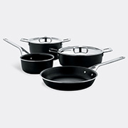 Alessi Pots&Pans 4 Piece Aluminium Cookware Set black,gray
