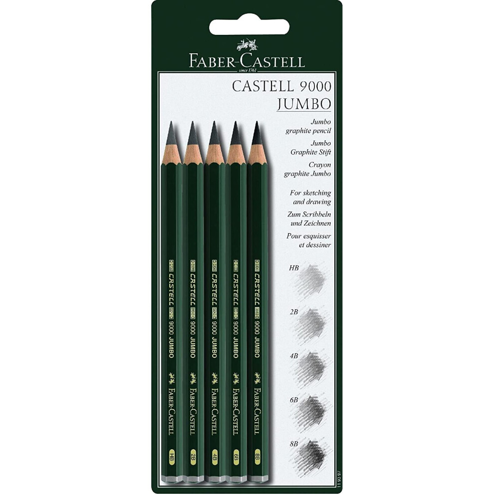 Faber Castell Faber-Castell Castell 9000 Jumbo Graphite Pencils (Pack of 5)