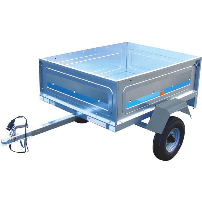 MAYPOLE Trailer 124 x 98x 40cm in Silver Rubber/Steel