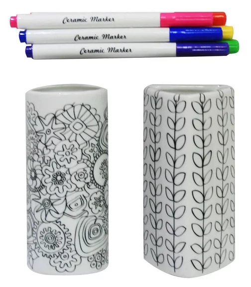 Crea & Cie Vases à colorier