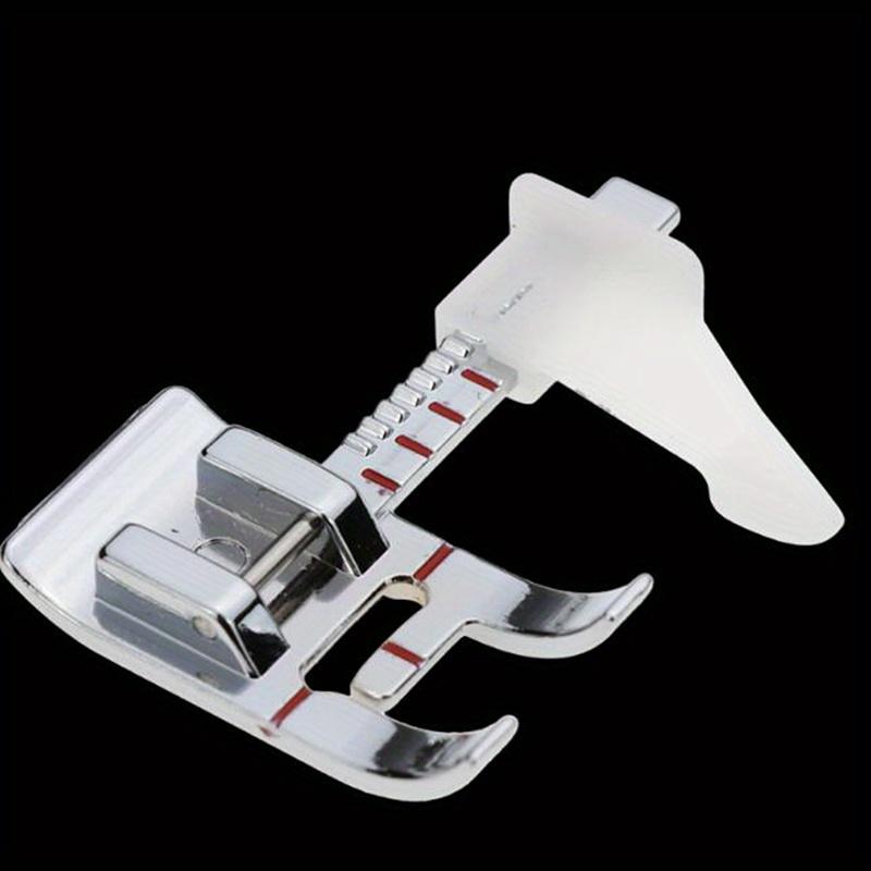 SZwatch 1pc Sewing Machine Presser Foot White with Ruler Guide for Home Use - Home Crafting Tool with Measurement Markings, Sewing Machine Accessories