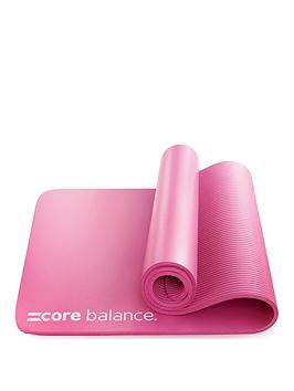 Core Balance Yoga Pilates Mat 10mm Thick Foam Exercise Gym Fitness Carry Strap