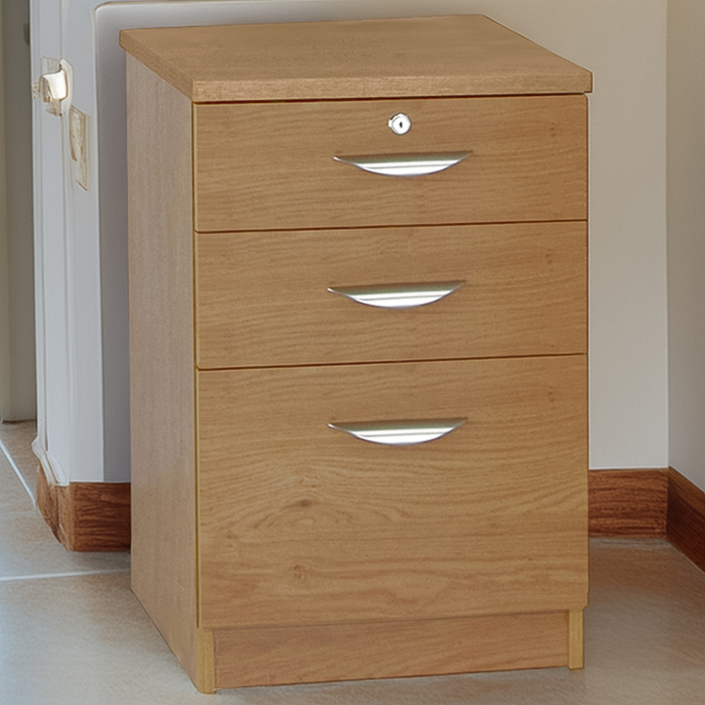 R White Cabinets Brown 3 Drawer Filing Cabinet