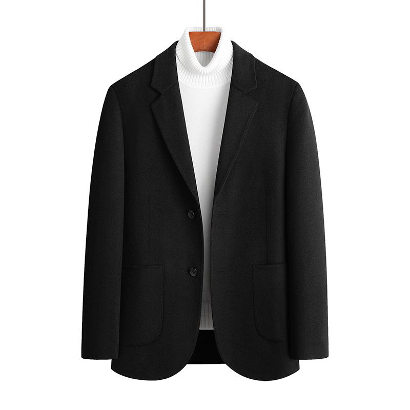 WEFT Spring and Autumn New Men's Suits, Hand-sewn Double-sided Suits, Korean Version of Slim-fitting Double-hanging Young Men's Suits XXXL black
