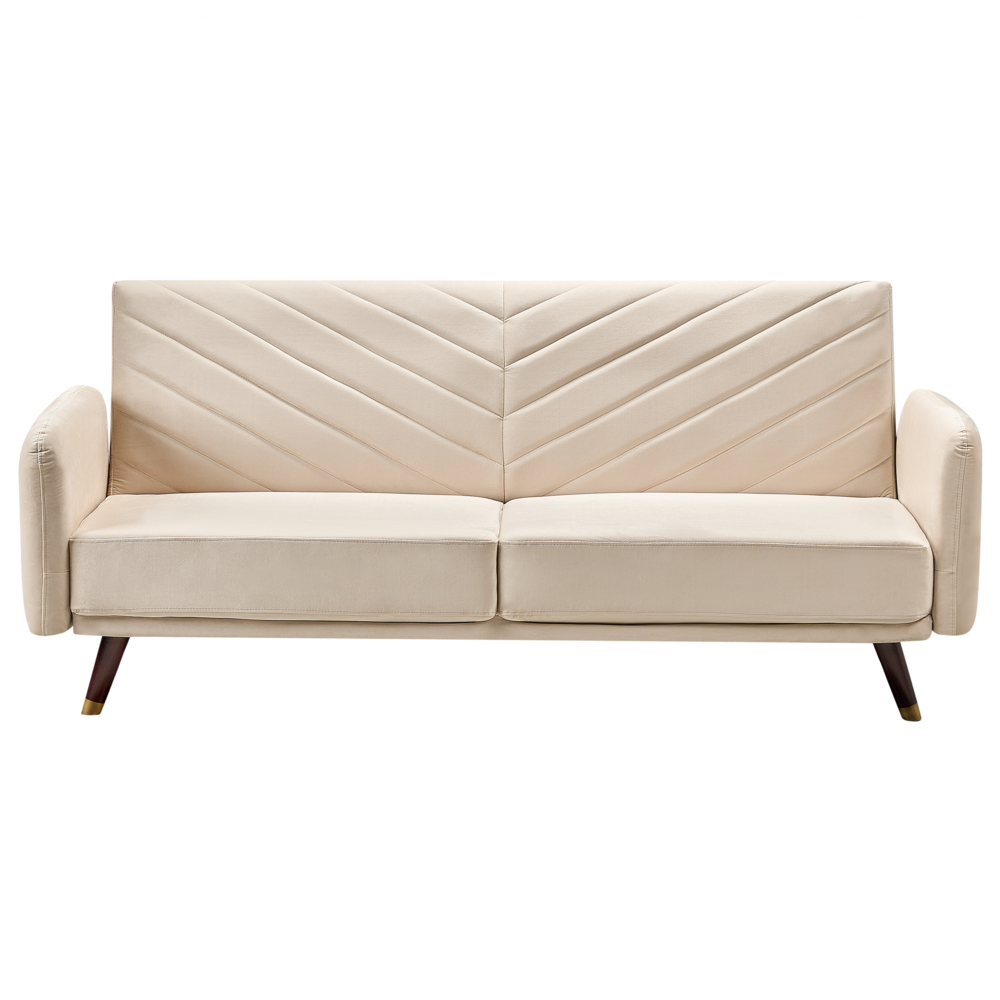 Beliani Glam Sofa Bed Senja Beige