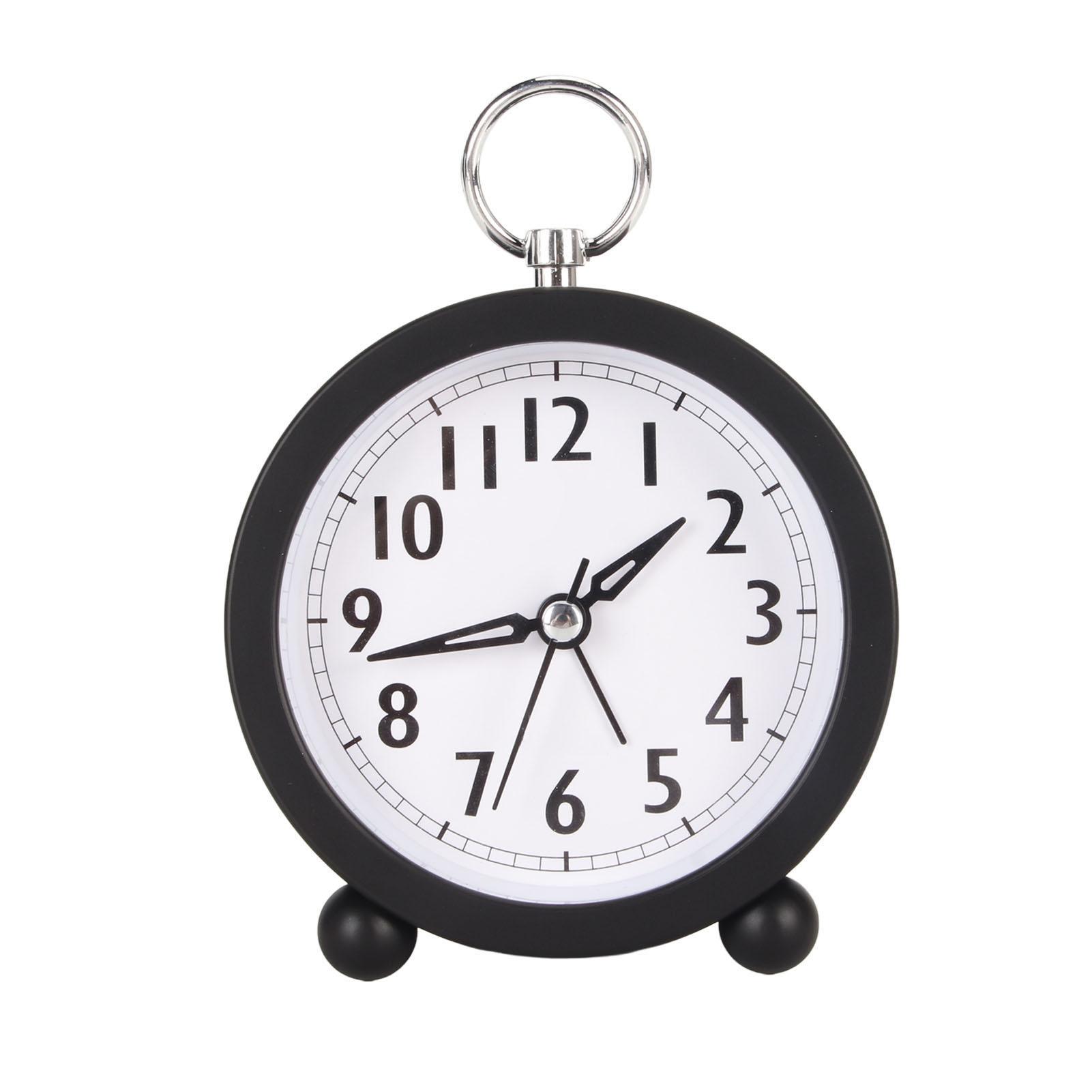 TOOARTS Alarm Clocks Multifunction Stylish Simple Silent Prevents Ticking Round Alarm Clocks for Desk black