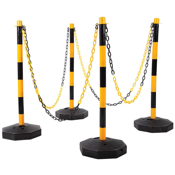 KS Tools 117.1550 Set Of Bollards With Chain, 13 Pcs