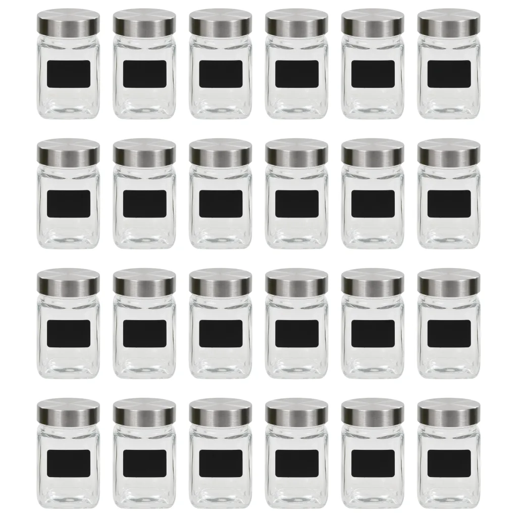 VidaXL Storage Jars with Sticker 24 pcs 300 ml