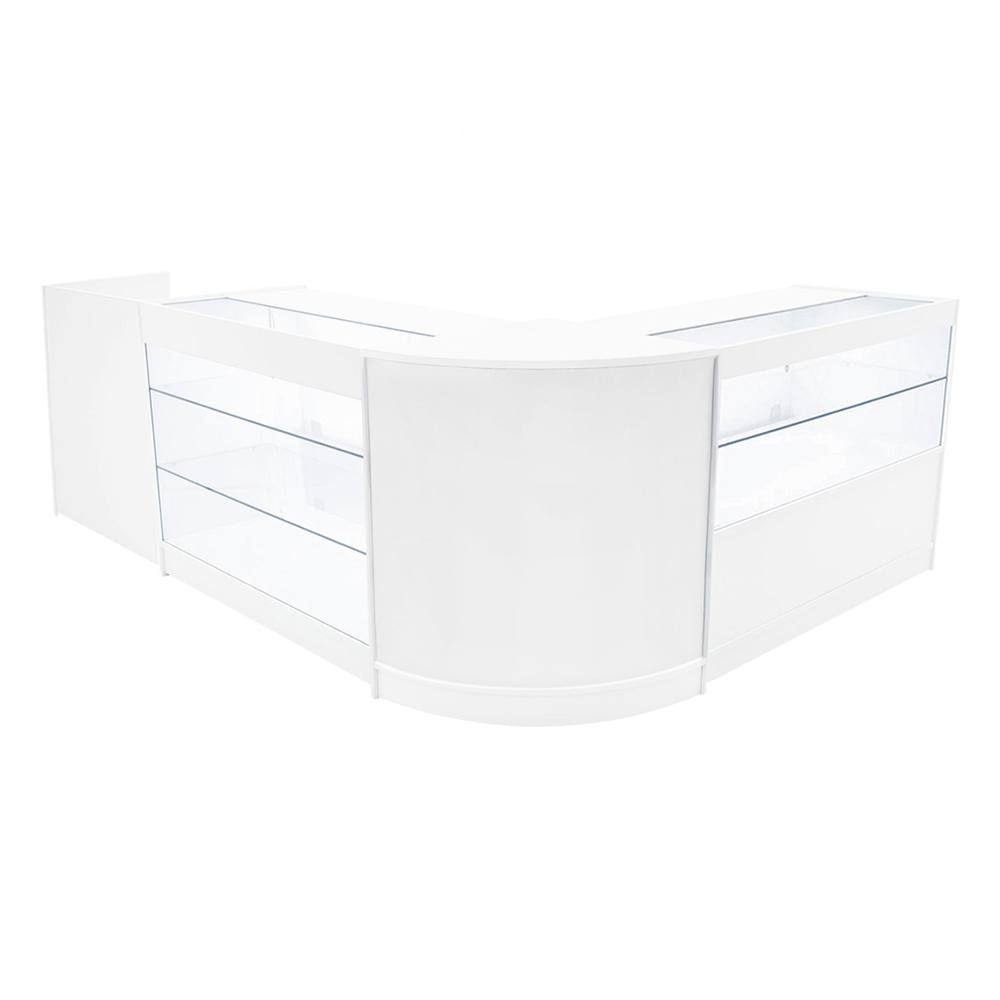 MonsterShop Vega Led Shop Counter Set K1200, C1200, Tb60 & Cm60 - White