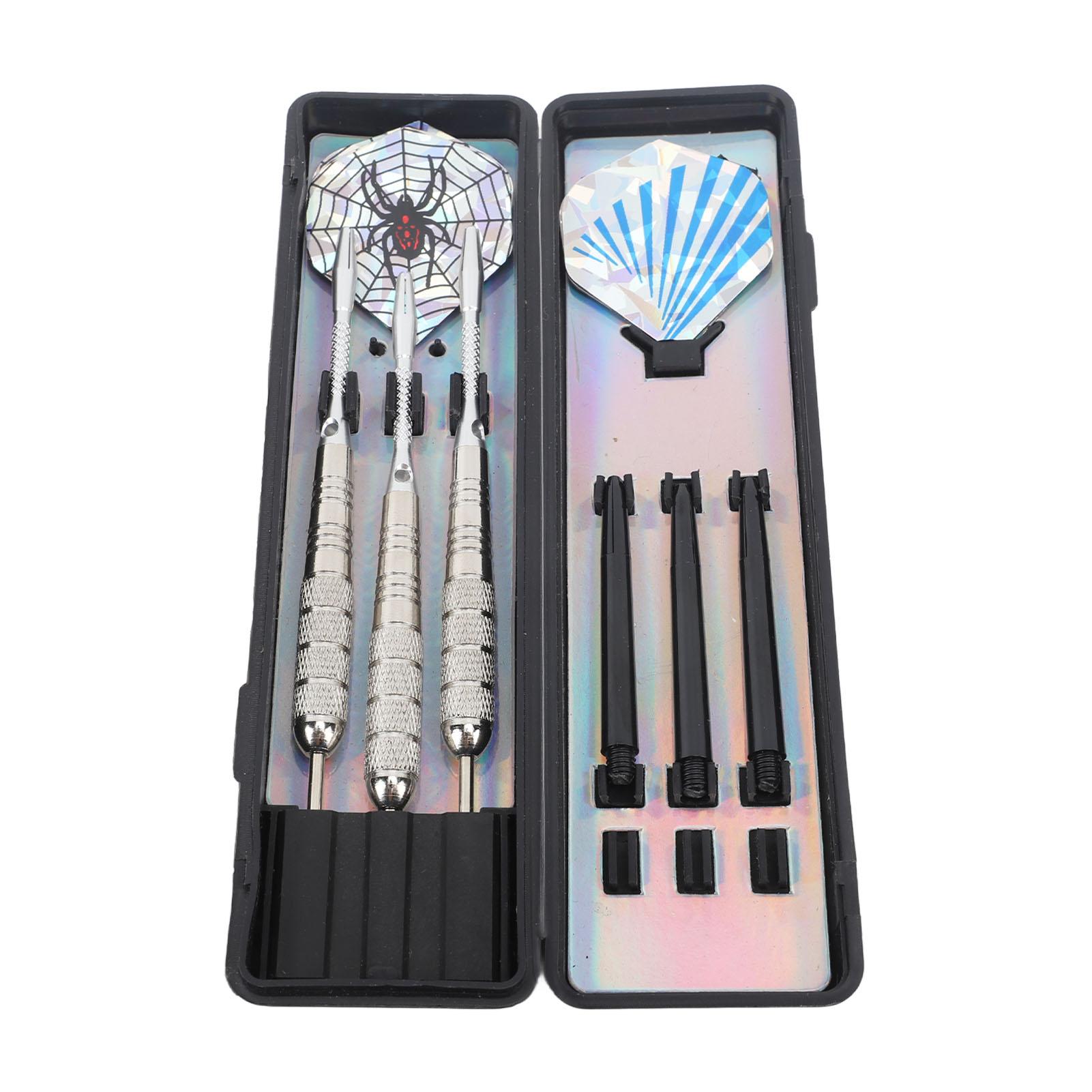 Fishine Metal Tip Darts Set Iron Aluminum Lightweight Enhanced Grip Professional Metal Darts for Dartboard