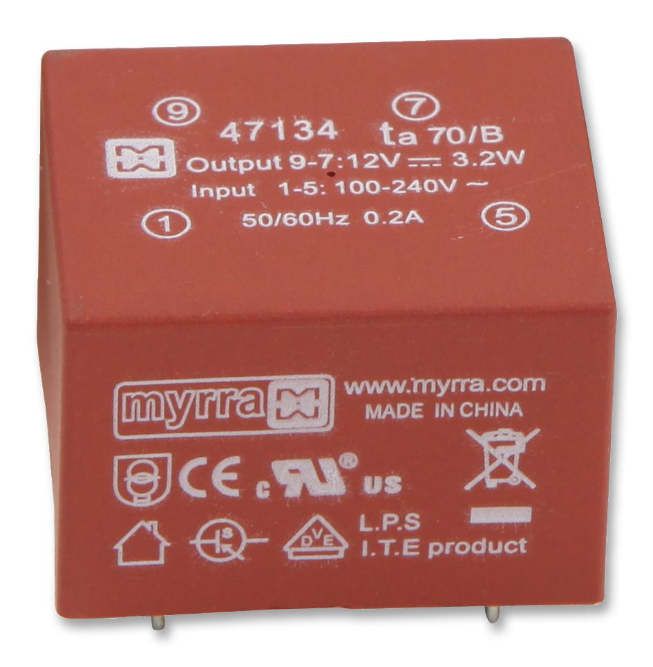 Myrra 1 Output 2.5W SMPS Transformer, 85 → 265 V ac, 85 → 370 V dc, 5V dc