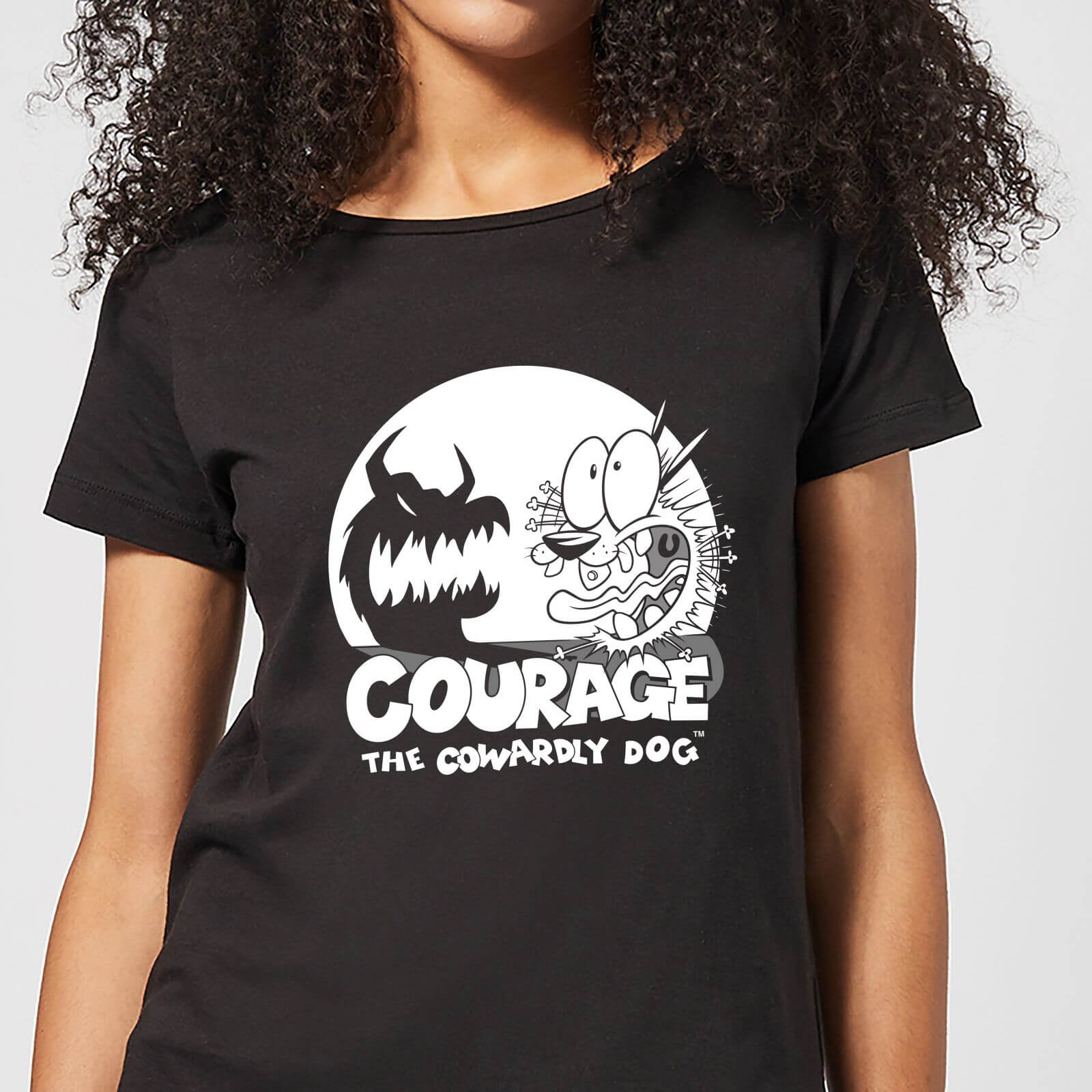 Original Hero Courage The Cowardly Dog Spotlight Women's T-Shirt - Black - S