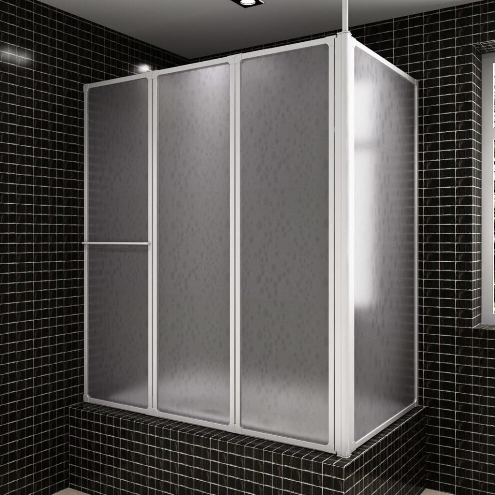 VidaXL Shower Bath Screen Wall L Shape 70 x 120 x 137 cm 4 Panels Foldable