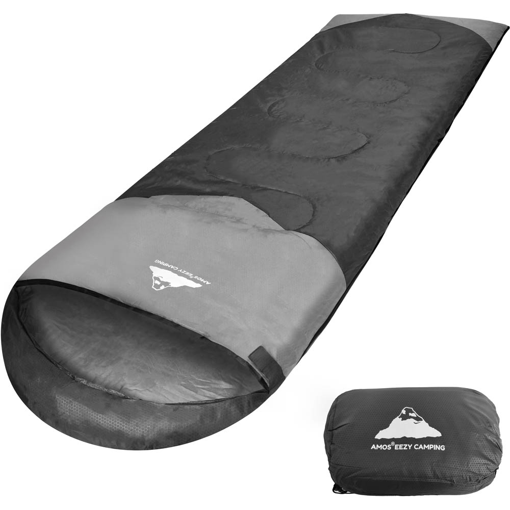 AMOS Sleeping Bags For Outdoor Adventures Lightweight Waterproof And Warm - Grey
