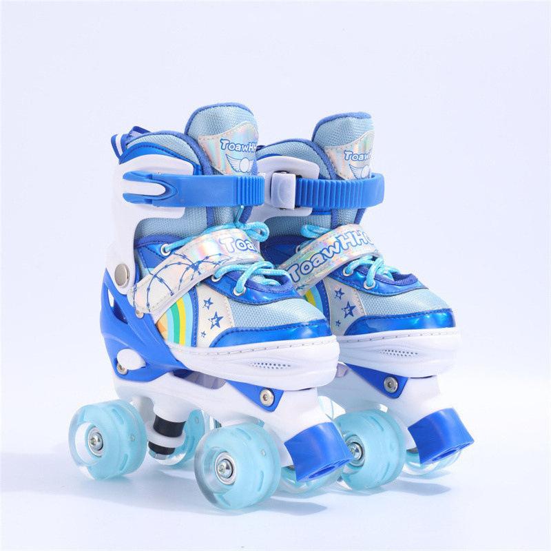 Angel Ting Double Row Four-wheel Roller Skates Beginner Children Adult Professional Skates Double Buckle Roller Skates S size 31-34