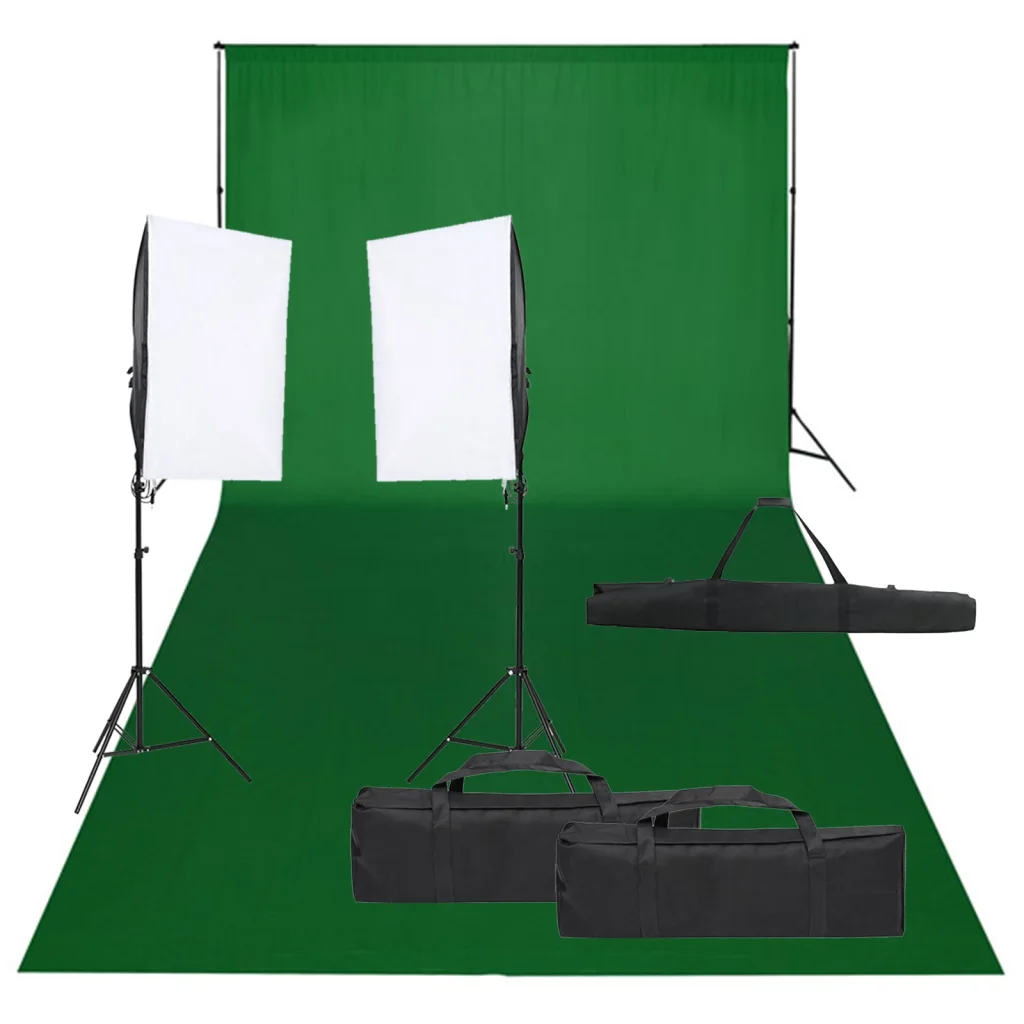 VidaXL Photo Studio Kit with Light Set and Backdrop