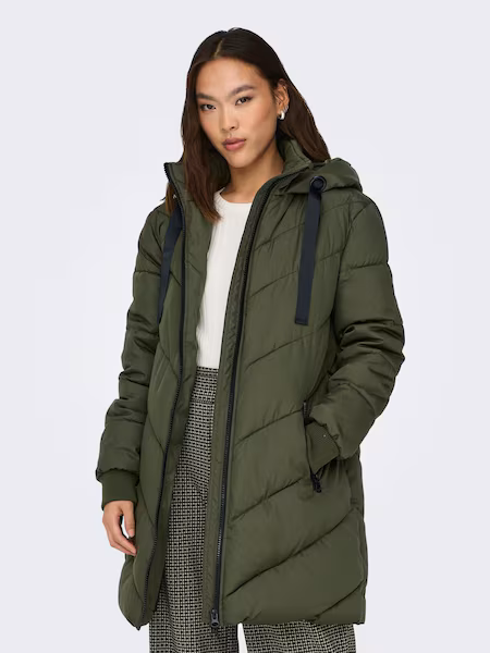 Only Jdy Recycled Long Padded Jacket With Hood