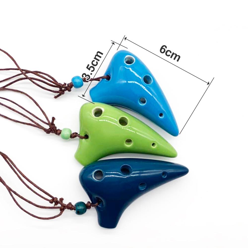 TOMTOP JMS 6 Holes Ceramic Ocarina Alto C Submarine Style Musical Instrument with Green