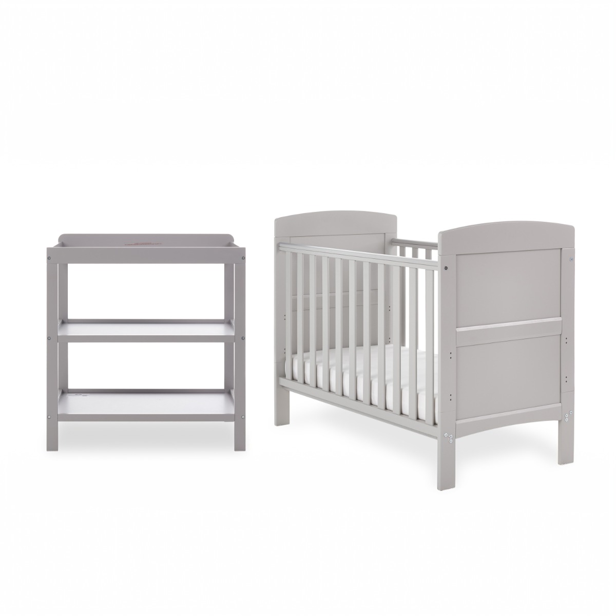 Grace Mini Cot 2-Piece Nursery Furniture Set gray