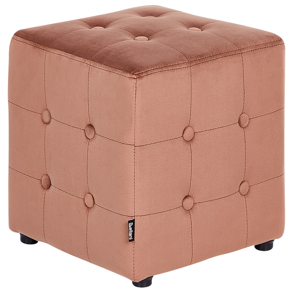 Beliani Retro Ottoman Wisconsin Peach Pink