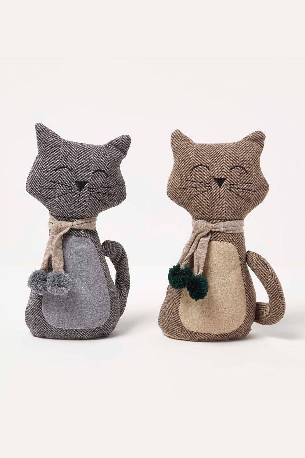 Homescapes Cat Door Stop - Set Of 2 - Animal Door Stops