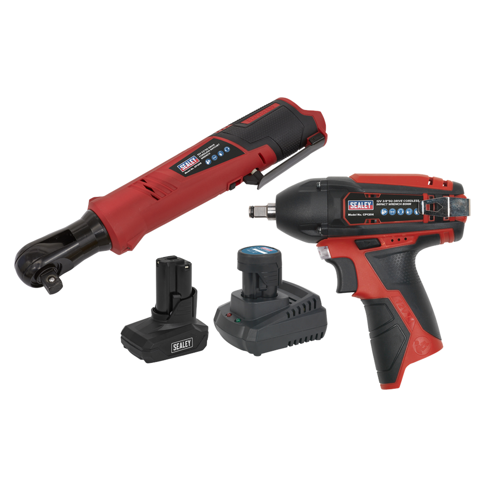 Sealey CP1200COMBO8 SV12 Series 2 x 12V Cordless Power Tool Combo Kit