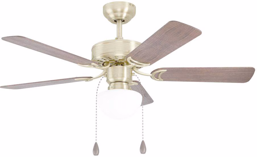 Eglo Cadiz Ceiling Fan &amp; Light in Aged Brass with Reversible Light