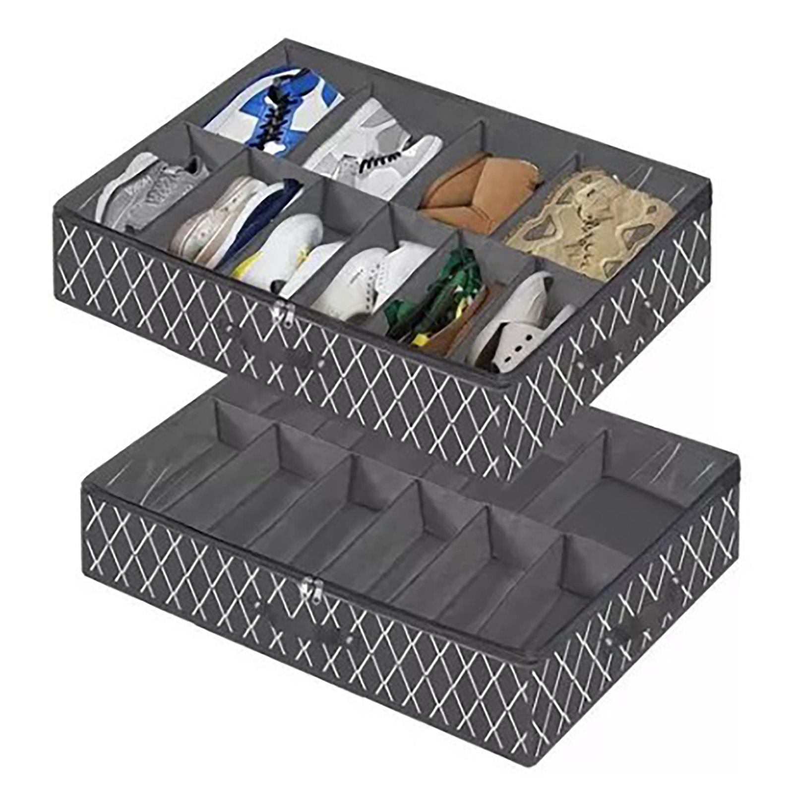 Wosawe Outdoor Sports Underbed Storage Containers Adjustable Foldable Under Bed Shoe Storage Solution For Home Hotel