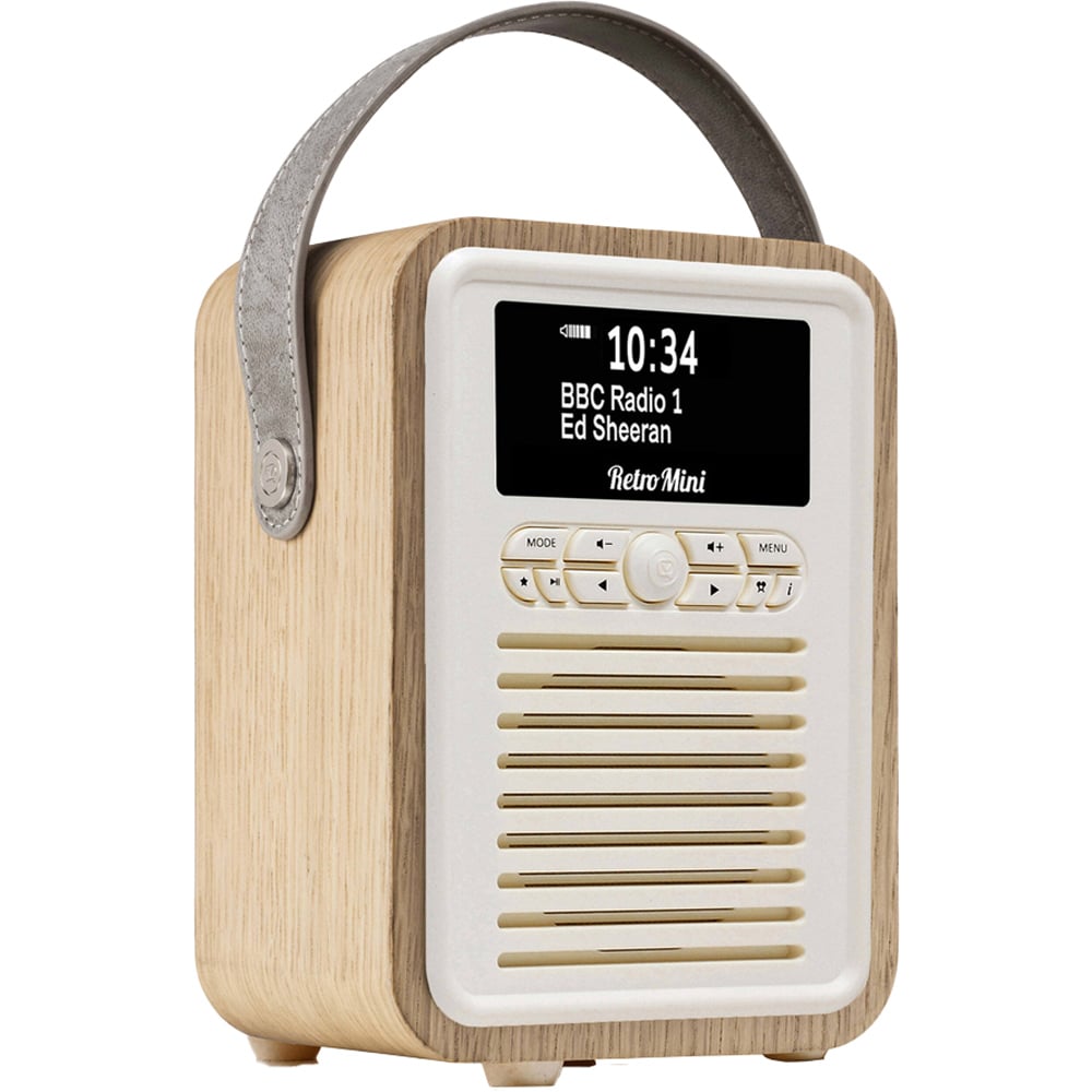 View Quest VQ Retro Mini Portable DABﱓ Bluetooth Radio - Oak, Brown