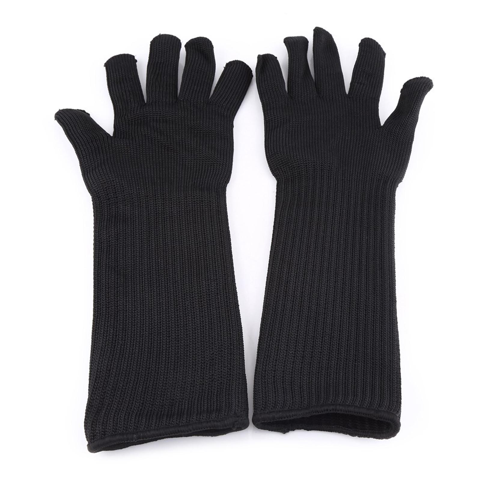 Fishine Stainless Steel Wire Cut resistant Gloves With Long Cuffs Hand Wrist Forearm Protector