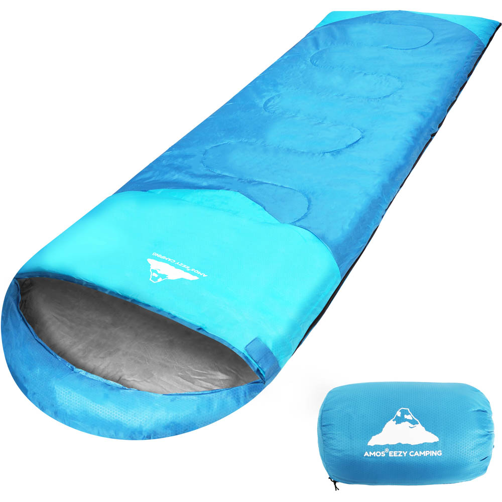 AMOS Sleeping Bags For Outdoor Adventures Lightweight Waterproof And Warm - Cyan