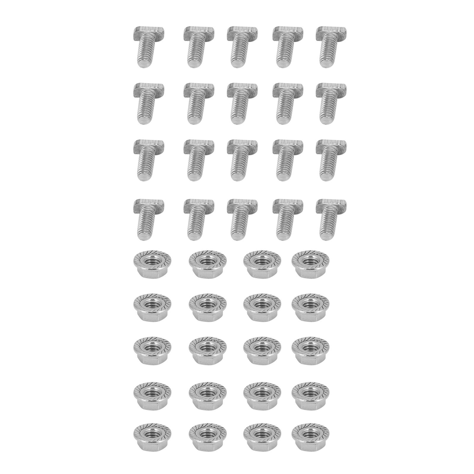 COSYHOME 20 Set 304 Stainless Steel M6 Screws with Flange Nut Fasteners Hardware Greenhouse Supplies