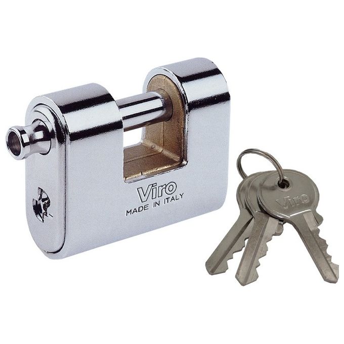 Viro Lucchetto Panzer 62mm in acciaio blindato e barilotto antistrappo