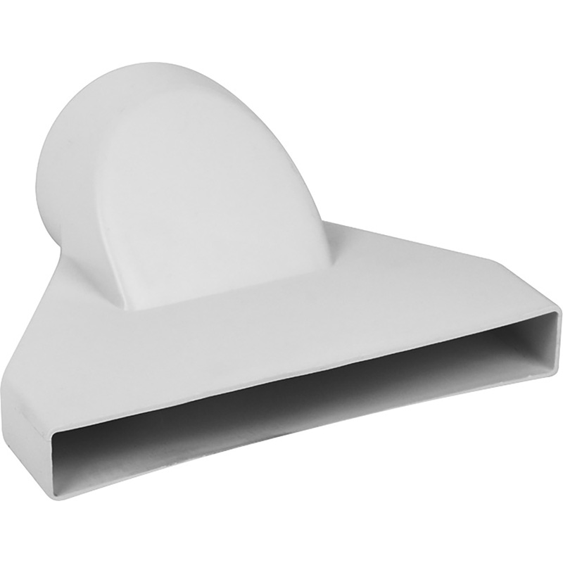 AIRVENT 225 Flat Adaptor Rectangular to Round in White Plastic
