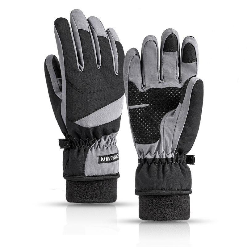 Binchi Keji Travel Ski Gloves Winter Waterproof Motorcycle Gloves Outdoor Sports Thermal Fleece Cycling Gloves Touch Screen Full Fingers