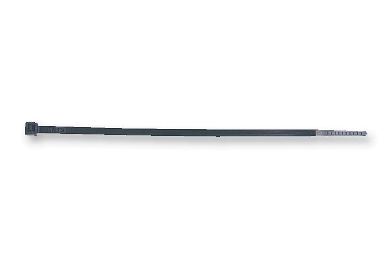 HELLERMANNTYTON Cable Tie, 100mm x 2.5 mm, Black Nylon, Pk-100