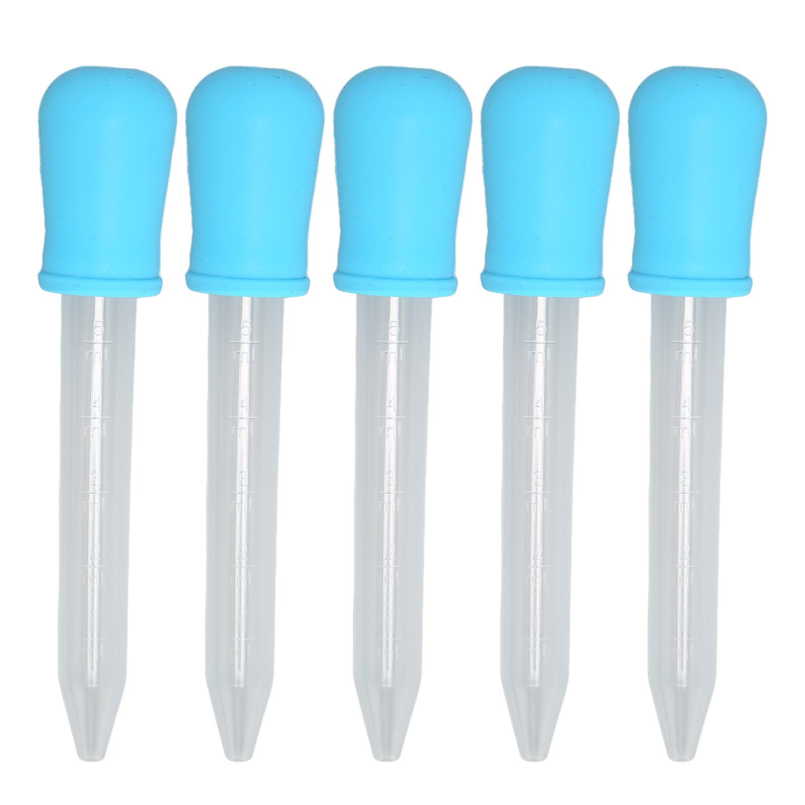 Neoglint 5pcs Liquid Dropper Silicone Jewelry DIY Dropper Transfer Pipettes for Epoxy Resin Laboratory blue
