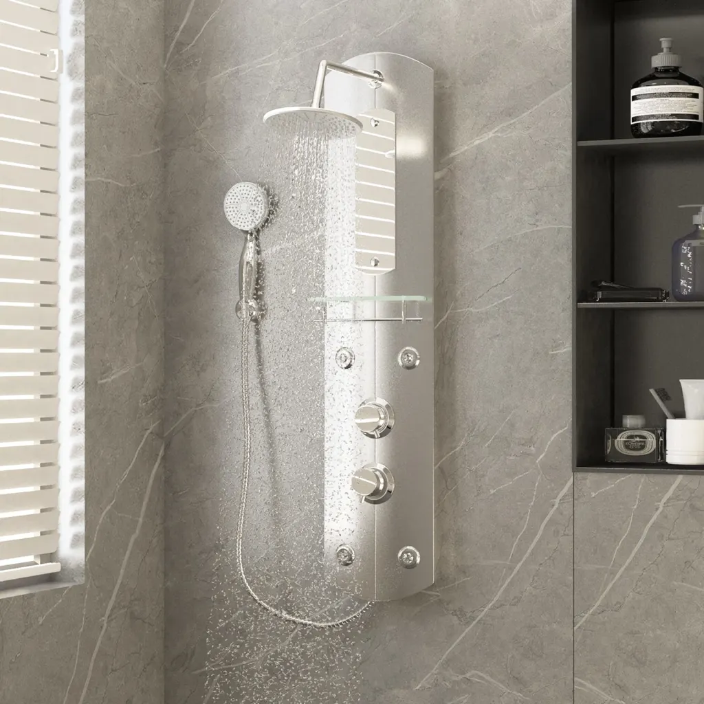 VidaXL Shower Panel Unit 25x43x110 cm Silver