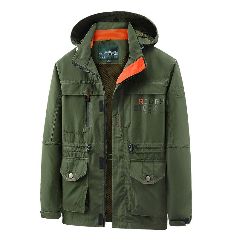 Fable Men's Jackets, Outdoor Military Coats, Mountaineering Clothes, Casual Multi-pocket Tooling Coats, Jackets and Jackets. 5XL