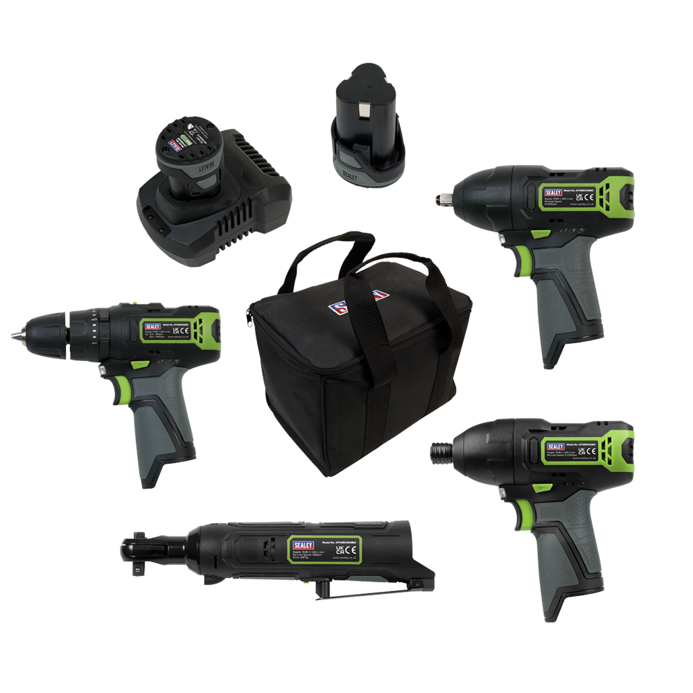 Sealey Cp108vcombo2 Sv108 Series 4 X 10.8v Cordless Combo Kit - 2 Batteries