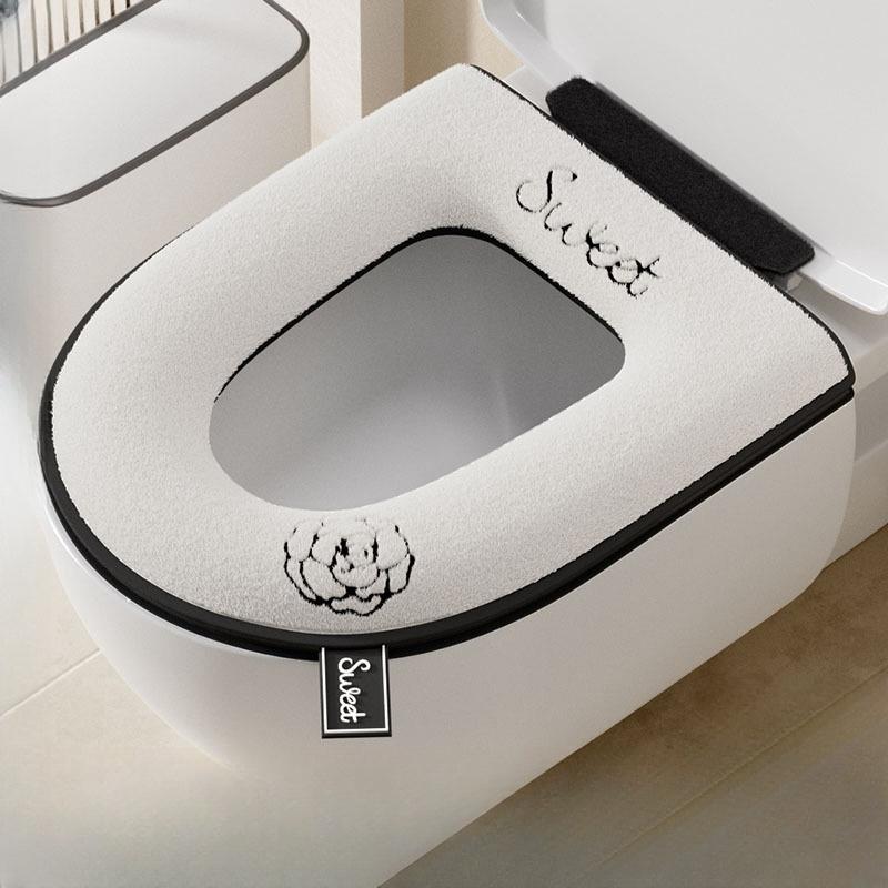 Fashion Accessories Crystal Jewelry Waterproof Toilet Seat Cushion with Zipper - Fit, All-Season Comfort Polyester Cover, Toilet Seat Cover, Universal Household, Toilet Seat Cushion