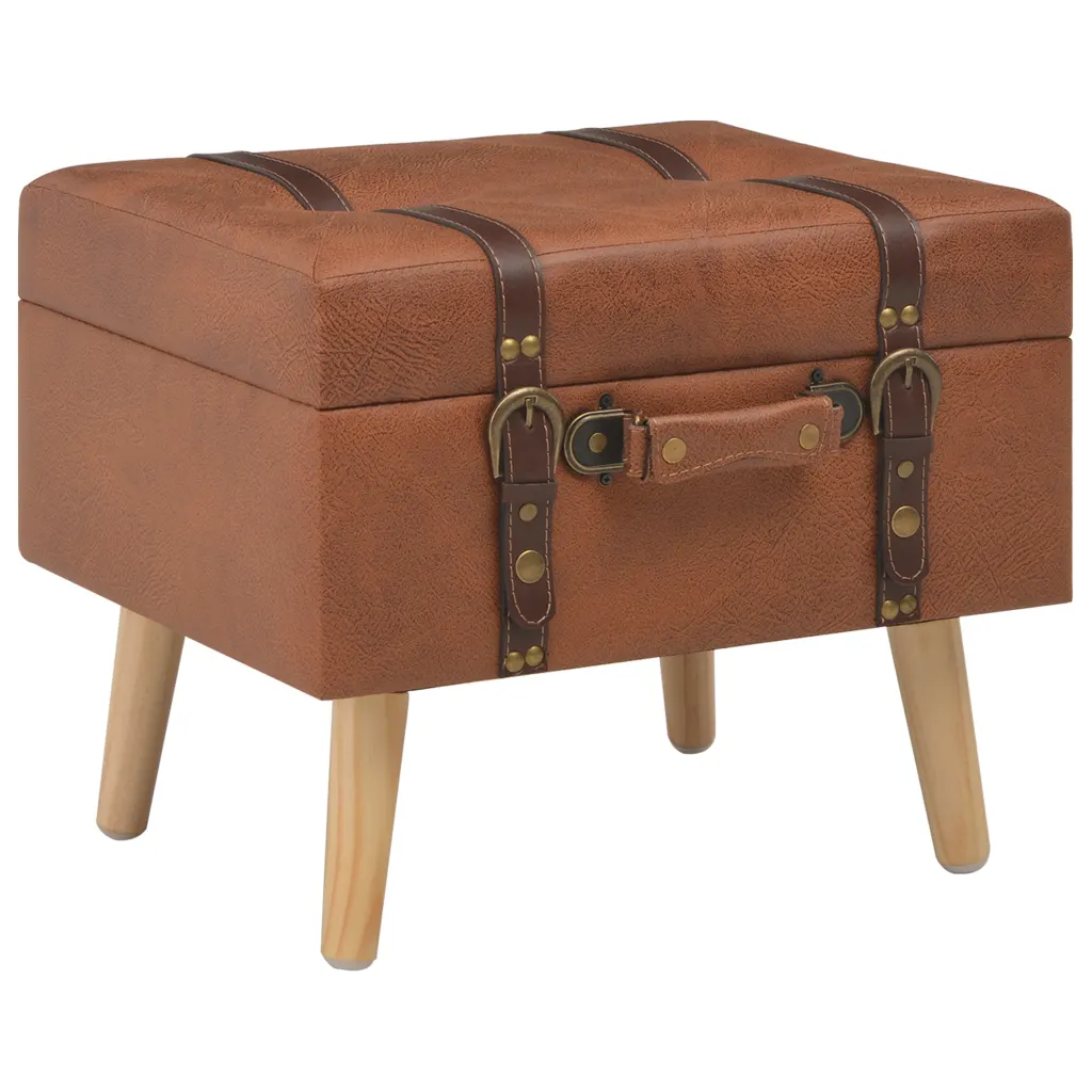 VidaXL Storage Stool 40 cm Tan Faux Leather