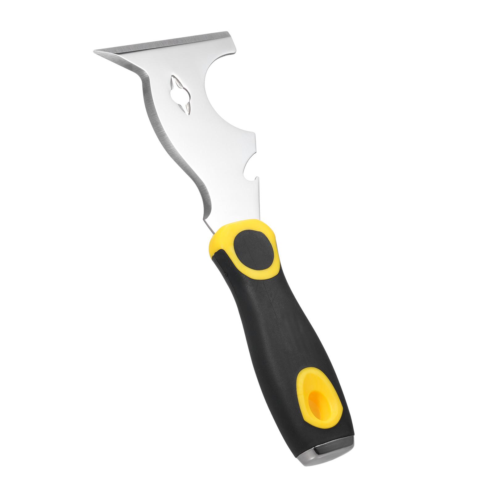 Meterk 420 Stainless Steel Multifunctional Putty Shovel with Two-Color Anti-Slip Handle, Paint Scraper 10 black