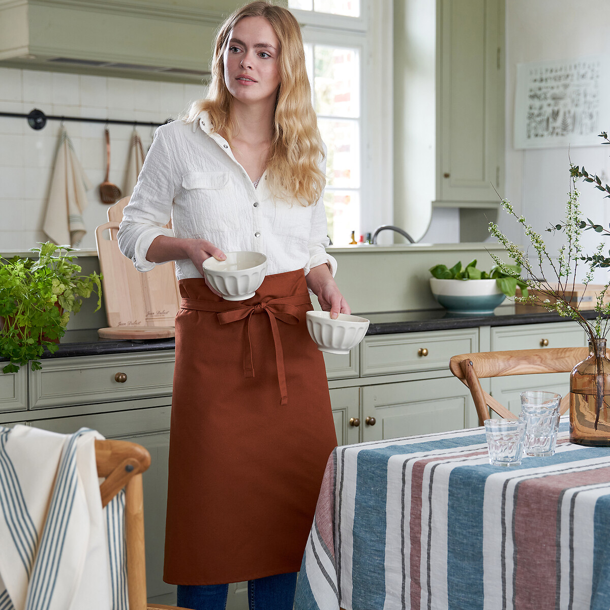La Redoute Interieurs Lucette 100% Cotton Bistro Apron by La Redoute