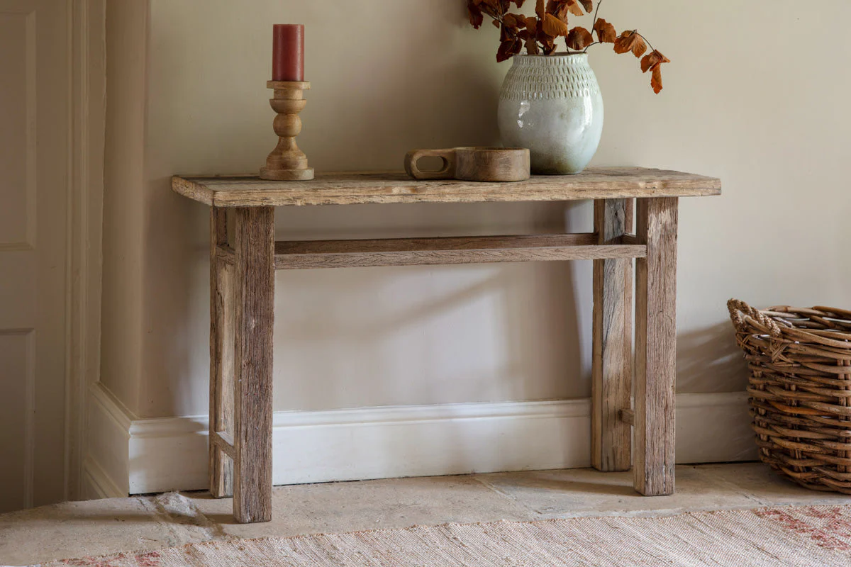 Nkuku Ibo Reclaimed Wood Console Table | Tables | Natural