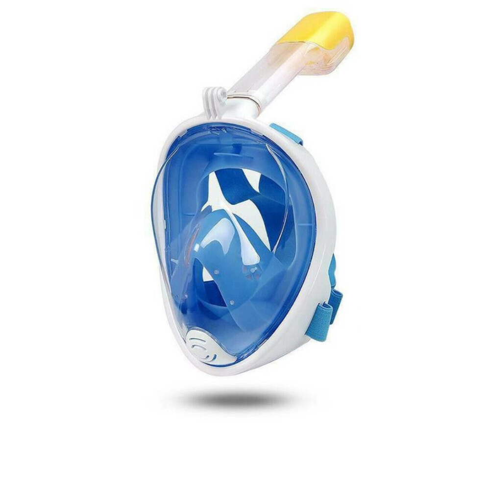 Unbranded (Blue, S/M) Adult Swimming Scuba Snorkel Set Full Face Anti-Fog Diving Mask