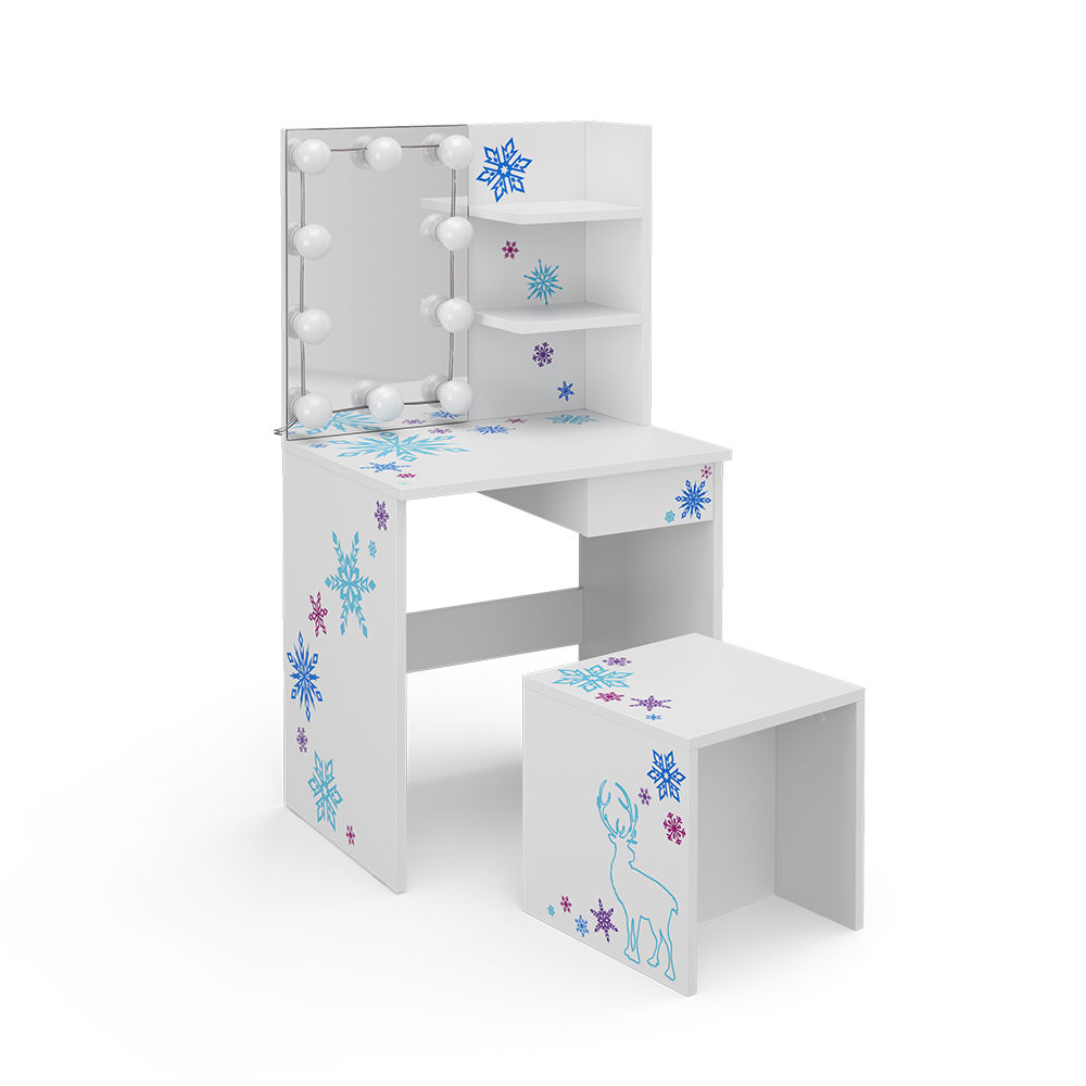 Oskar Kinderland Children Snowflake Dressing Table Set with Mirror brown,white