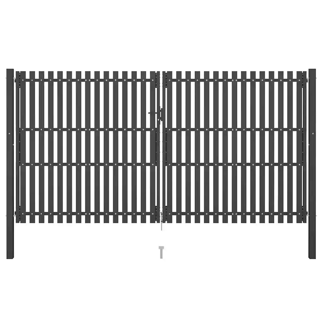 VidaXL Garden Fence Gate Steel 4x2.5 m Anthracite
