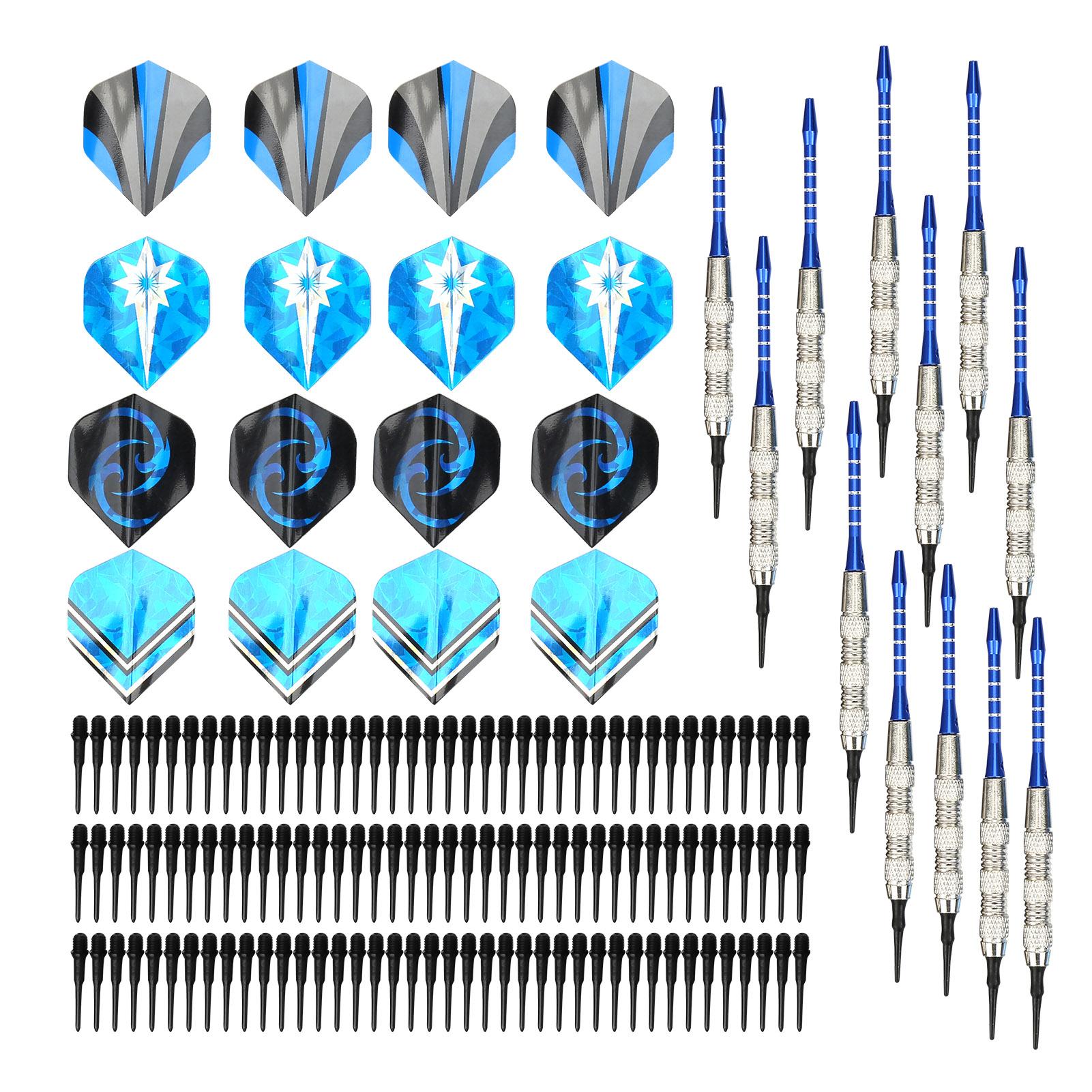Wosawe Outdoor Sports 12Pcs Safety Soft Dart Set Aluminium Alloy Dart Rod Plastic Dart Tip Sport Equipments
