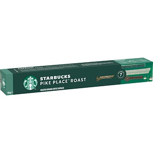 NESPRESS Starbucks Pike Place Roast Caffeinated Ground Coffee Pods Box Lungo Medium 53 g Pack of 10